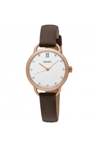 Seiko Ladies Conceptual rose gold with with leather strap SUR698P-2